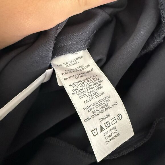 New Capri Pants LOFT 24 Plus Grey Button High Waist Cotton Blend Pocketless - Picture 8 of 11